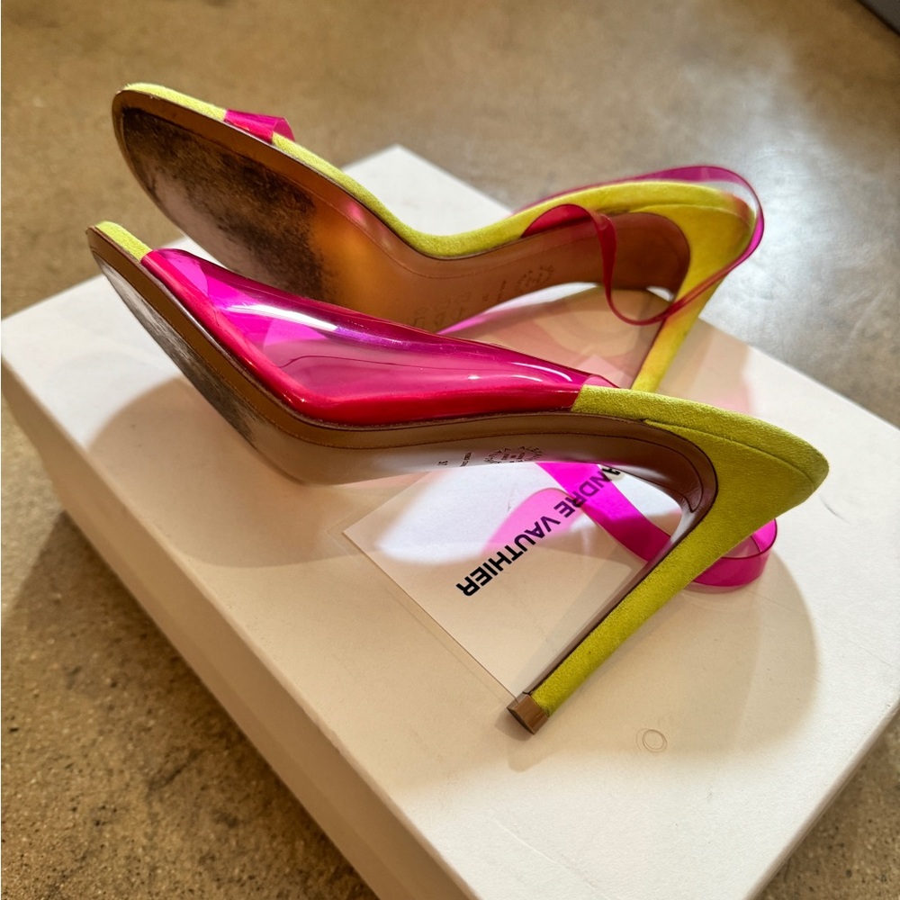 Alexander Vauthier - Suede Lime Slipper Crystal Thong Heel 
Size 37 - Picture 5 of 5